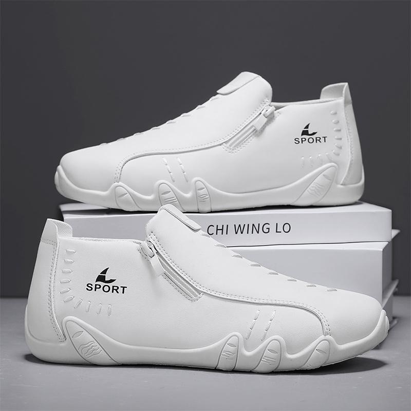 Wedding photography shoes white thin-soled casual octopus leather shoes side zipper Zhongbang Doudou shoes tide 39
