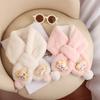 Cold Proof Warm Scarf Cute Cartoon Cross Neckerchief New Plush Scarves  Autumn Winter