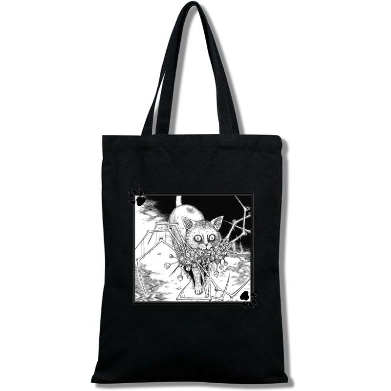Tomie Junji Ito Bolso Tote Bolsa de Compras Portátil Grande para Mujer Bolso de Hombro Bolsa de Lona