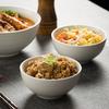 Rice Bowl Household Brushed Ceramic Bowl High-End Noodle Soup Bowl White Simple And Good-Looking Small Bowl Restaurant Hotel Salad Bowl