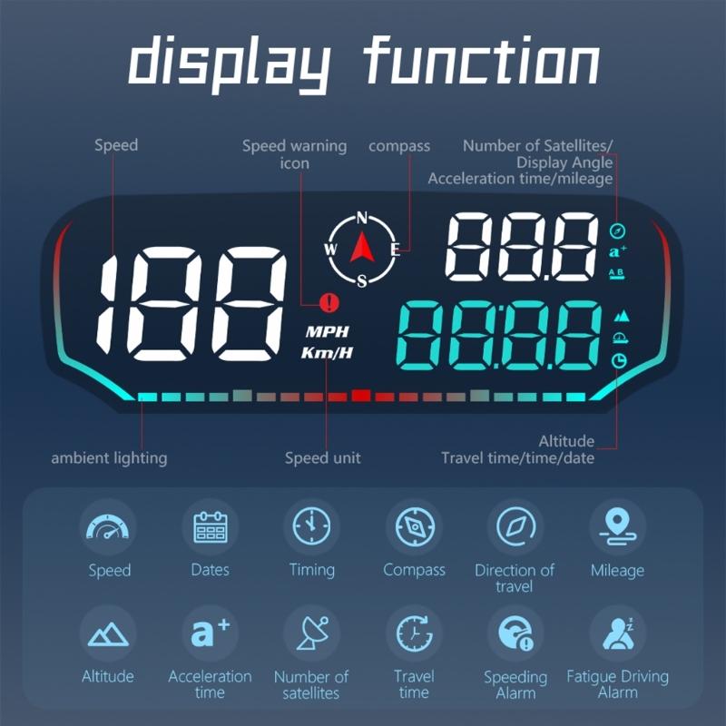 Indicator digital de viteză Vitezometru auto pentru camion Head Up Display KMH/MPH Vitezometru cu afișaj LED