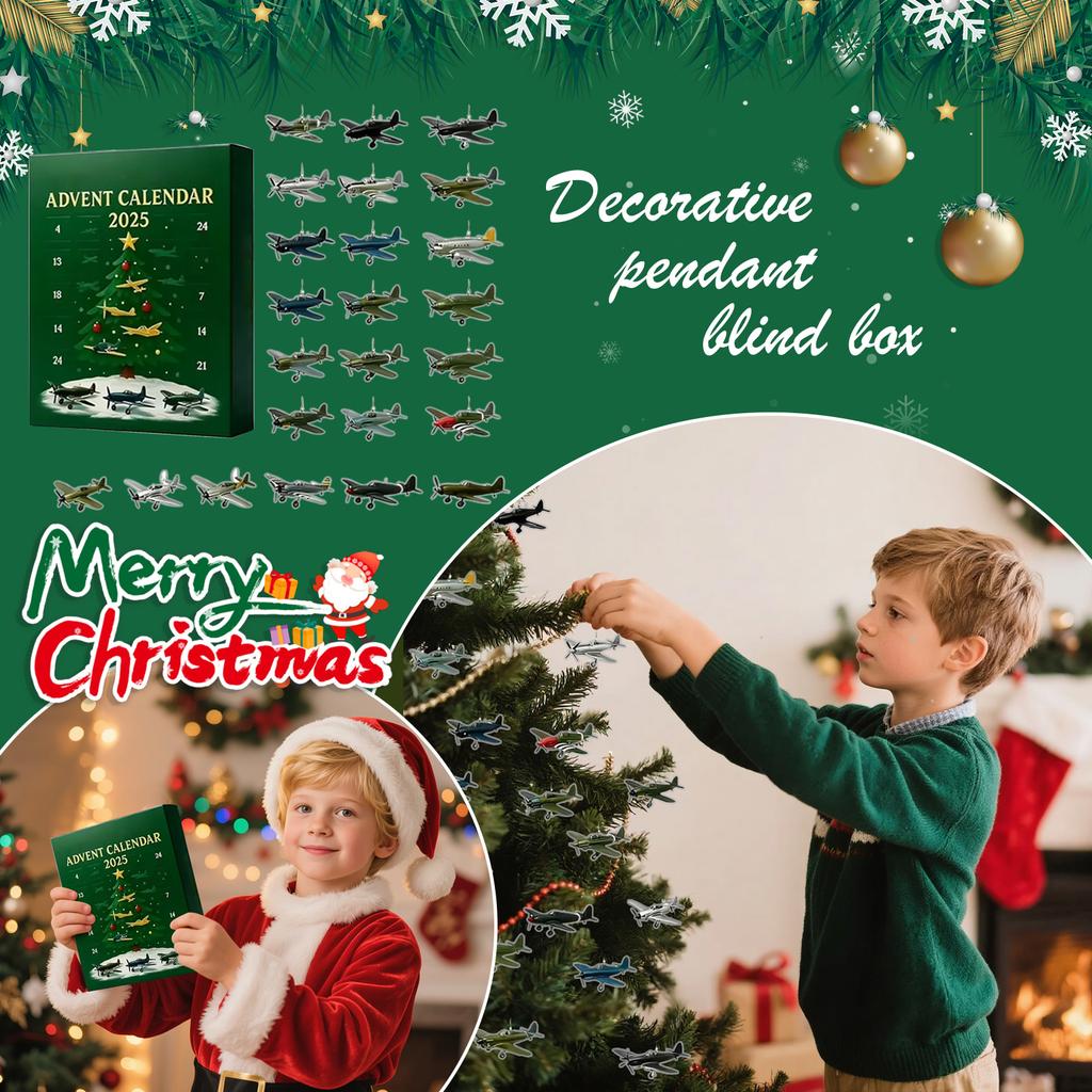 Advent Calendar — 24 Warbirds To Unbox , 24 Days Christmas Countdown Calendar 2025 Contains 24 Fighter Pendants That