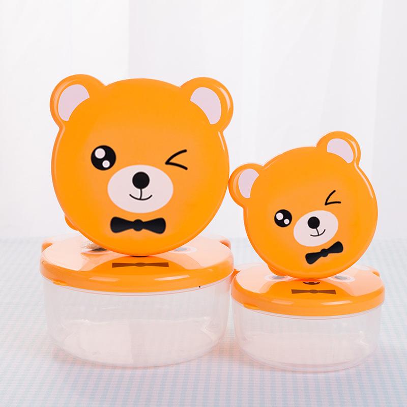 4pcs/set Children Plastic Bento Box Cartoon Print Japanese Outdoor Food Storage Container Kids Student Microwave Lunch Utensils
