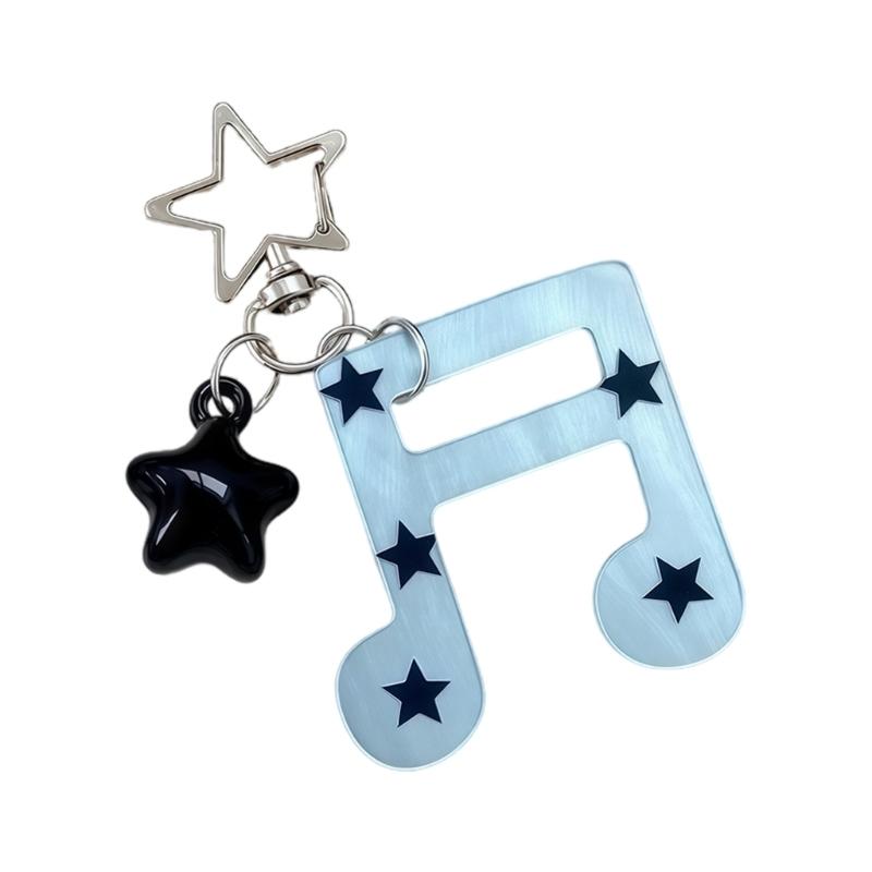 

Musical Note Keychain Acrylic Charm Musical Theme Keychain For Bag Backpacks Purse Accessories In Brown And Blue Color синій