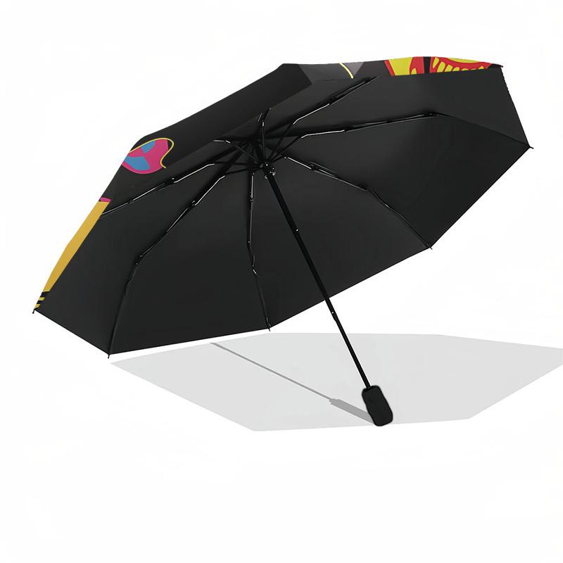 1 Stück Axt Mann Automatischer Faltregenschirm, Tragbares faltbares Design, Lässiges Outdoor-Accessoire L1127039