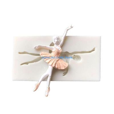 Y3NA Ballet Girl Dancer Silicone Mold Fondant Chocolate Cake Stencil Decorating Kitchen Baking Tool