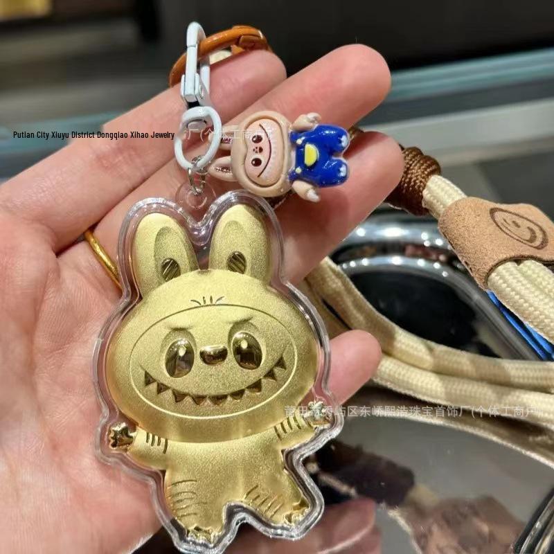 Trendy 999 Gold Keyring: Pull Cloth Pendant Mobile Phone Charm No Gold