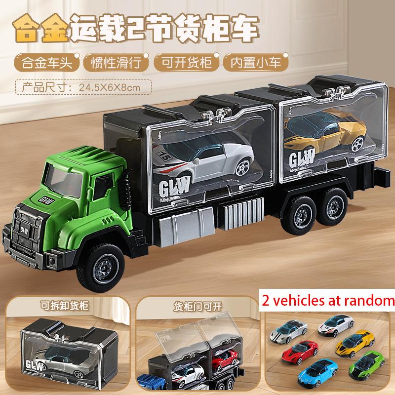

Alloy Car Head Simulation Truck Container Transporter Children s Toy Pull Back Car Inertia Driving Car Boys Educational Toy Gift зелений