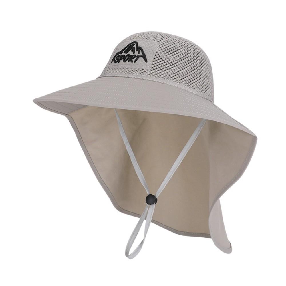 

Unisex Wide Brim Bucket Hats Quick-Drying Neck Protection Fishing Hat Lightweight Breathable Panama Hat Summer світло-сірого кольору
