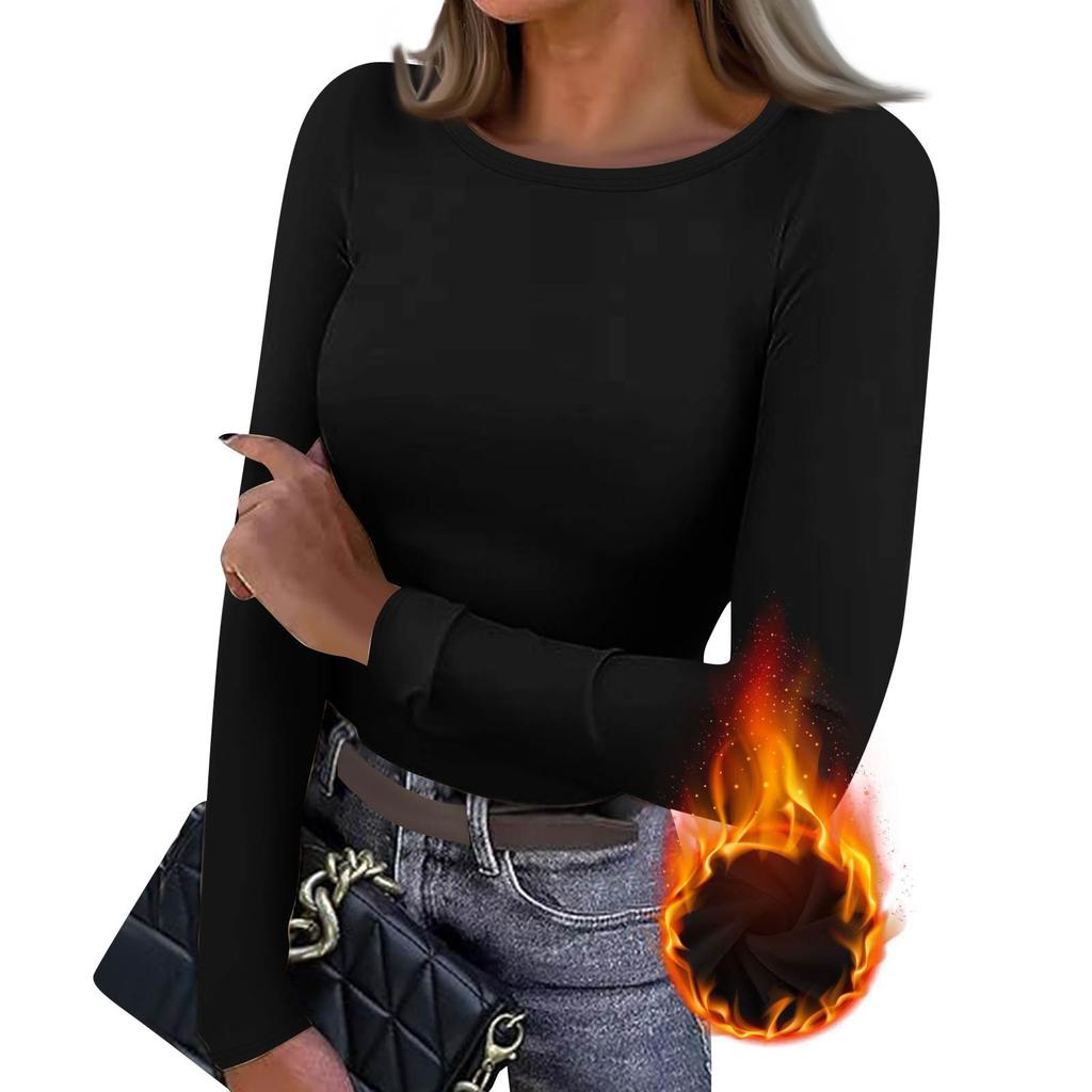 Women's  Slim Bottom T-shirt Fashion Casual Solid Color V-Neck Pullover Long Sleeve Top