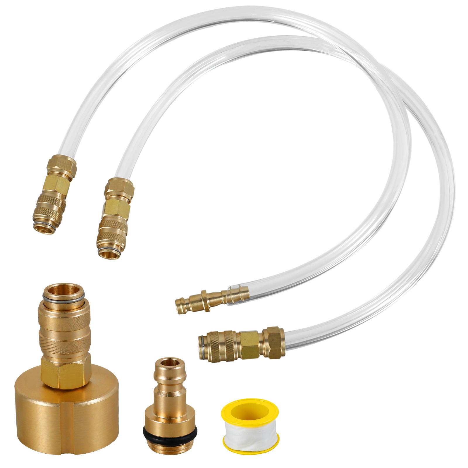 

2 шт. комплект для прокачки гидравлического рулевого управления, герметичный комплект для прокачки гидравлического рулевого управления, нержавеющий металл для большинства стационарных и подвесных двигателей