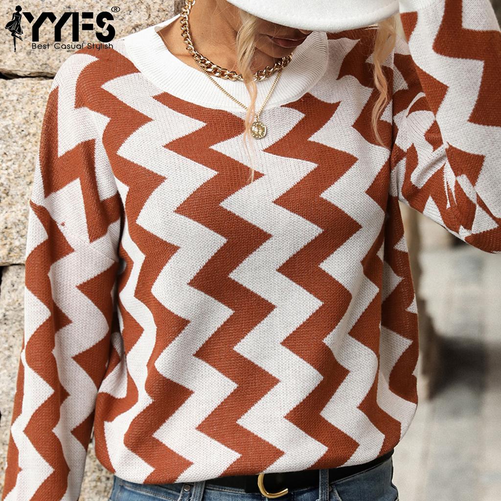 YYFS Dámská móda Ležérní podzimní zima volné svetry s dlouhým rukávem do O s výstřihem