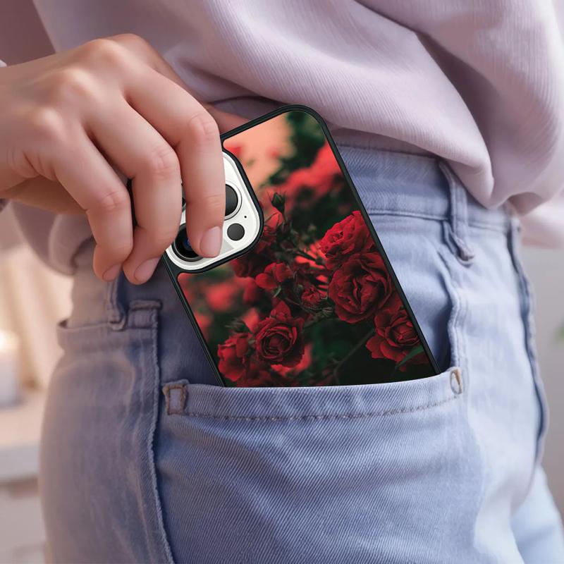 Rose Dark Floral Flower Phone Case For iPhone 17 Air 15 16e 14 13 Pro Max Coque 12 11 Pro Max PLUS cover