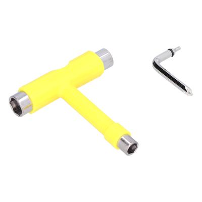 Strumento per Skateboard Multifunzione Portatile Skateboard Chiave Esagonale a T Kit Ferramenta Giallo