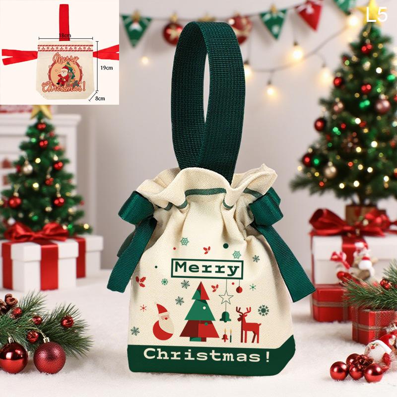 1Pc Christmas Gift Bag Cartoon Apple Candy Packaging Box Party Supplies Christmas Gift Wrapping Boxes Candy Storage Bags