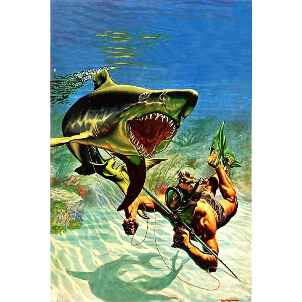 Vintage Tin Sign Diver Submarine Nautical Metal Poster Wall Art Decor For Home Bar Office