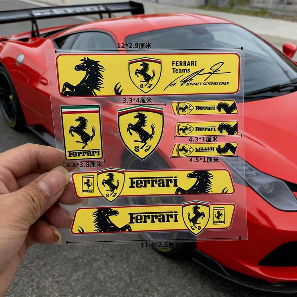 Adesivo per Auto Riflettente Decorazione Decalcomania Autoadesiva Scudo Adesivi Sostituzione per Ferrari SJ Teams Accessorio di Styling
