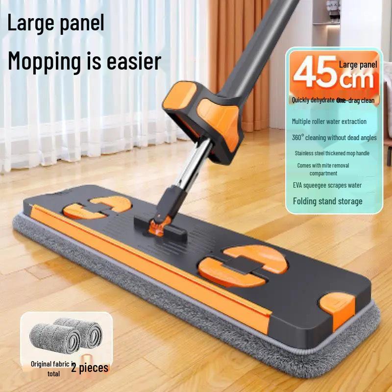 

Швабра «свободные руки»: Легко очищаемая большая панель для сухого/влажного использования со сменной тканью