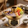 Doppelohr Edelstahl Kleiner Hot Pot Verdickter Holzkohle Hot Pot Tragbarer Dessert Hot Pot Camping