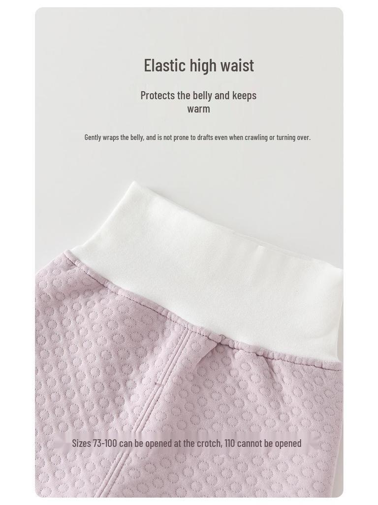 Infant Quilted Winter Set: Baby Warm Underwear with Split Clothes, Autumn Pants & Shirts