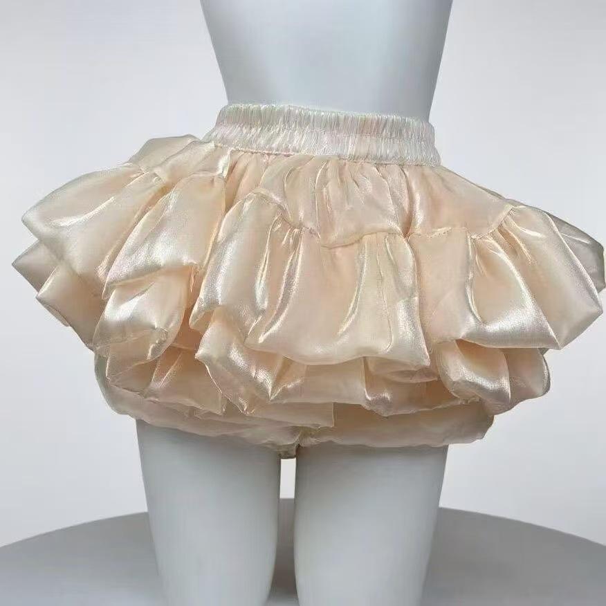 Sweet White Puffy Lace Ballet Skirt - Petite, High Waist, Elastic Waistband