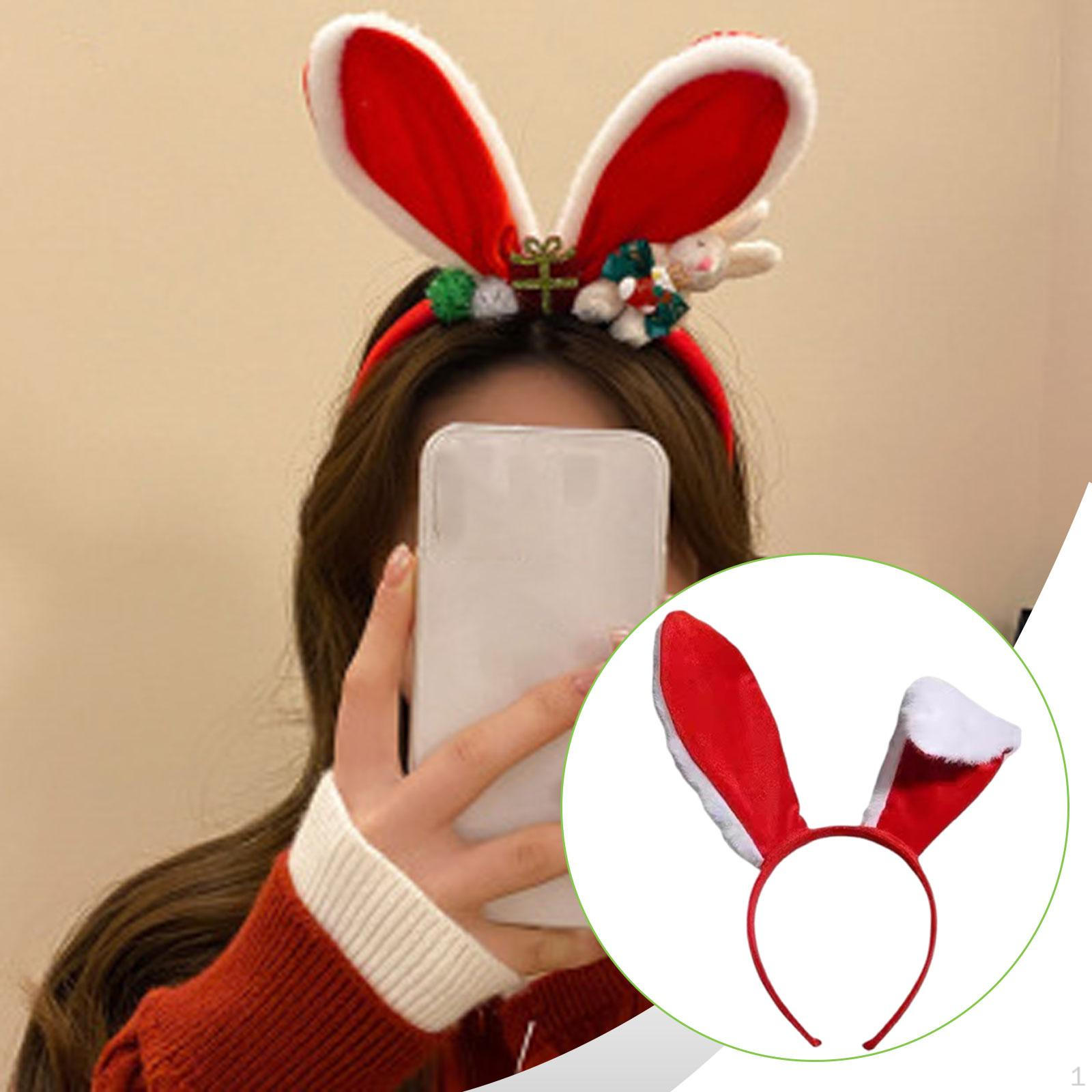 

Bunny Ears Headband Gifts Decoration Professional Photo Props Red Hair Band