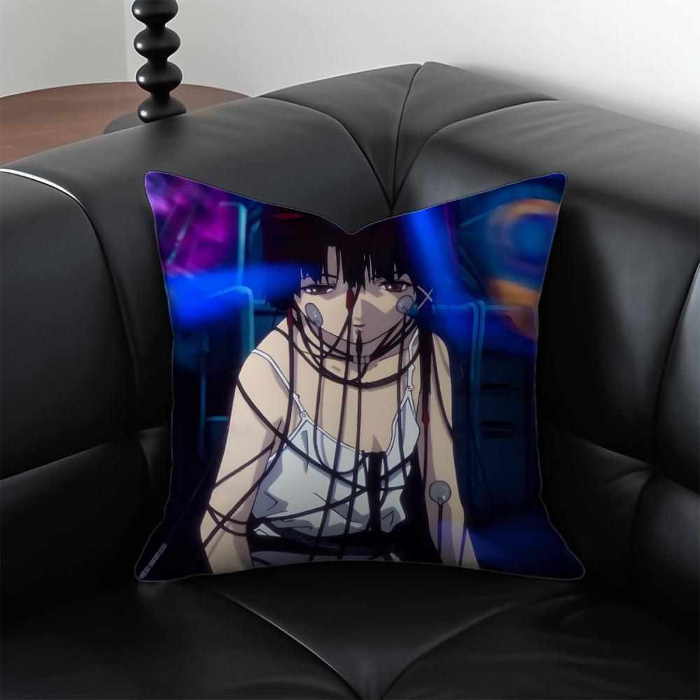 anime cyberpunk SSerial EExperiments LLain Cushion Cover Pillow Case Antidustmite Invisible zipper silky plush cushion