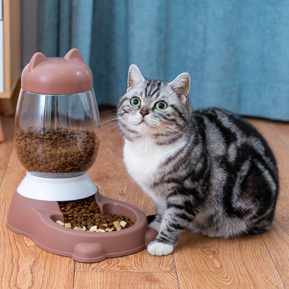 Plastic Pet Feeder Dispenser 2.2L Large Capacity Pet Drinking Bowl Cat Dog Food Water Bowl  Cat