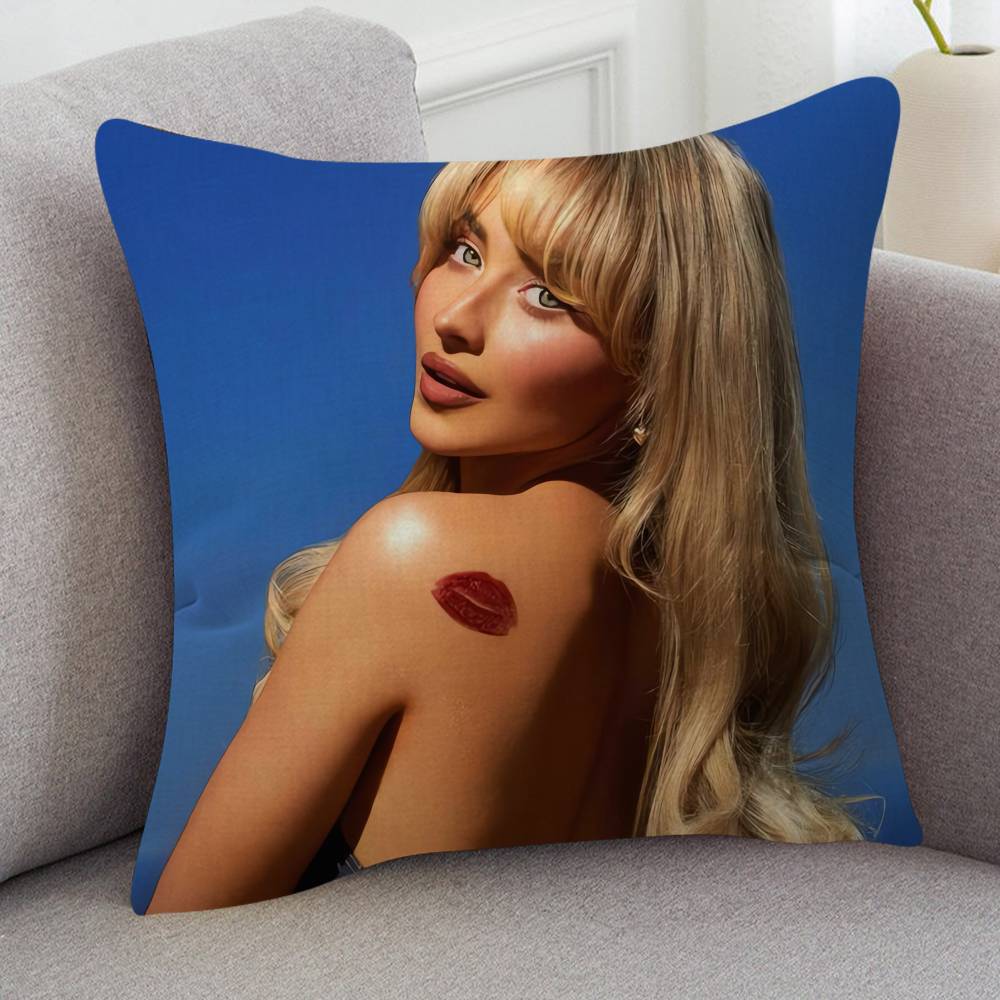 Singer Sabrina Carpenter Soft Comfortable Pillow Case Cartoon For Sofa Living Cat Room Home Office Retro Decor Protective Cover