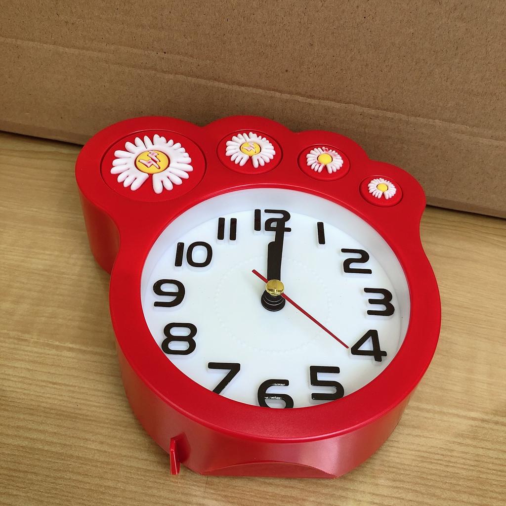 New Japanese and Korean Foot Daisy Gift Alarm Clock 3D Three-dimensional Digital Lazy Bedside Decoration Clock Super Quiet