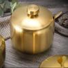 3PCS round handle stainless steel seasoning jar, gold color, kitchen spice jar, seasoning container