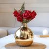 Metal Round Flower Vase For Home Decor Living Room Office Wedding, Golden