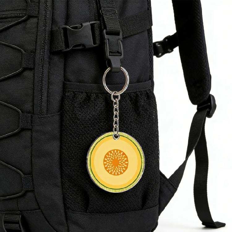 Delicata Decorazione Chiave in Acrilico Fette Ispirate alla Frutta Con Dettagliati Motivi Per Personalizzazione Ornamento per Borsa