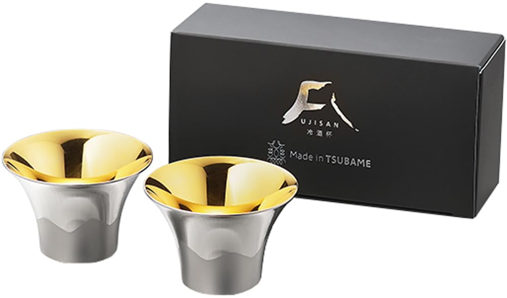 

Takei Ukibutsu Seisakusho Stainless Steel Sake Mount Fuji Set of 2 Cups, Design, FM-103,