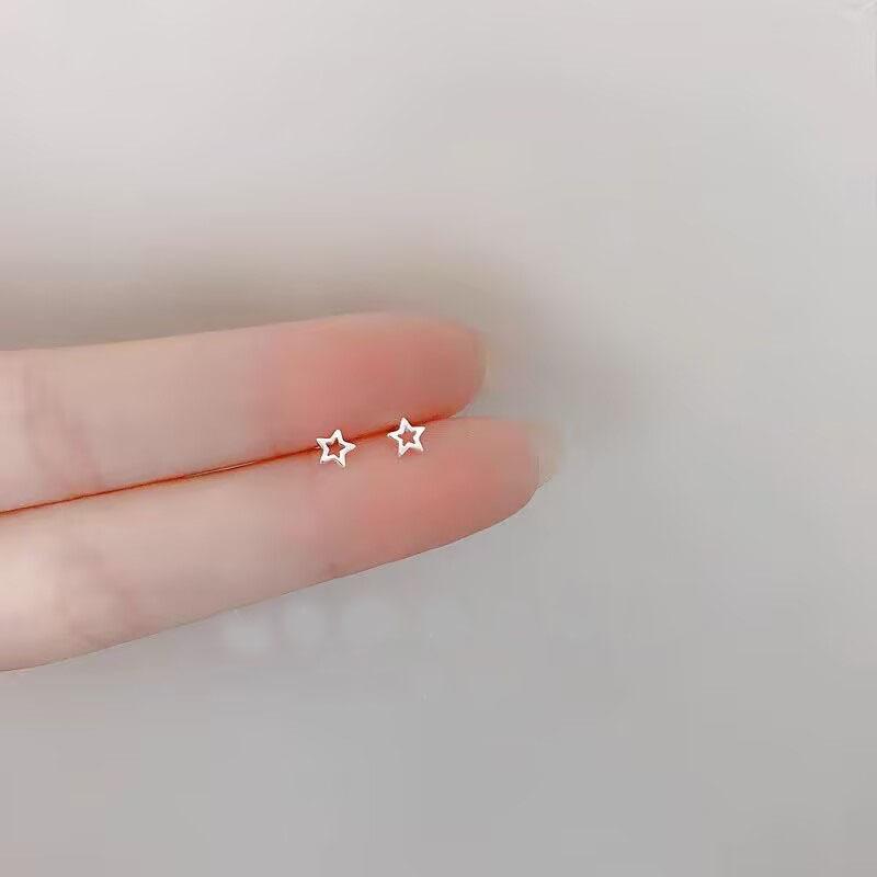 S925 Sterling Silver Ear Needles New Temperament Simple and Small Stud Earrings Women's Earrings Ear Holes Anti-blocking Earrings Jewelry