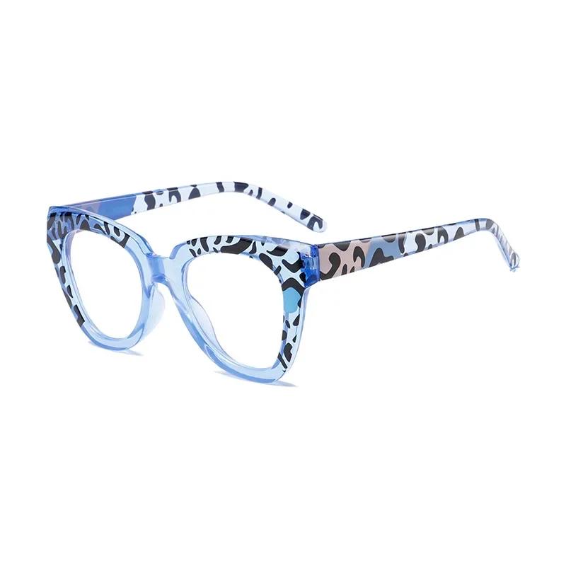 New Fashionable Leopard-Print Anti-blue Light Reading Glasses Men's and Women's Oversized Cat-Eye HD Presbyopia Glasses