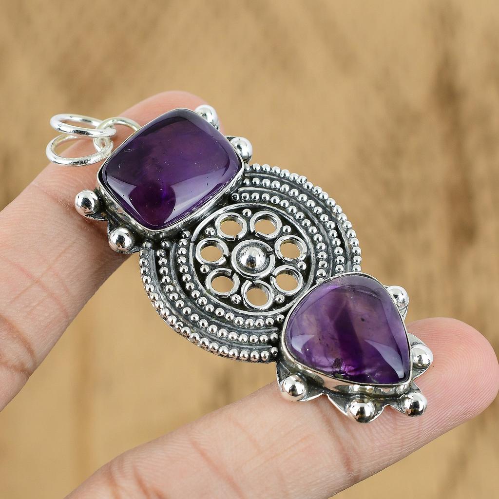 Easter Deal 925 Sterling Silver Star Amethyst Gemstone Daughter Wedding Pendant