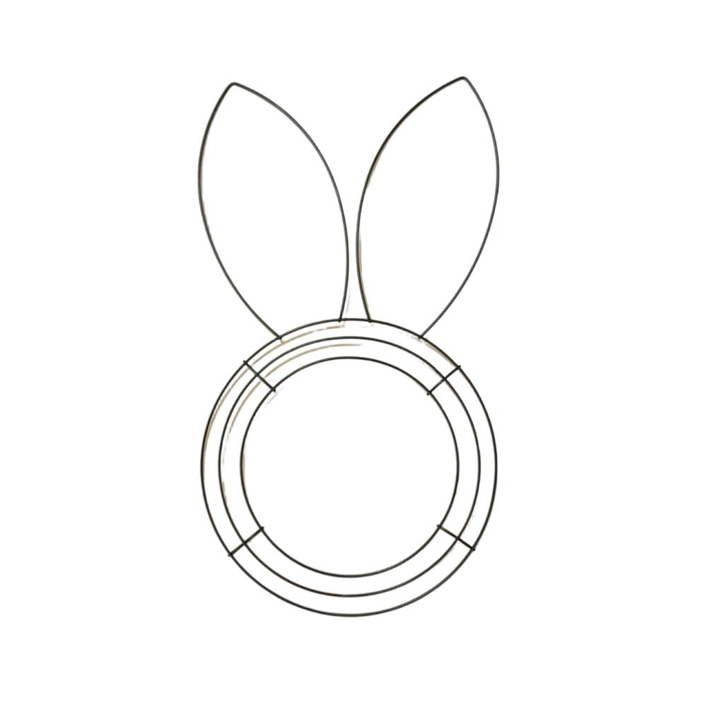 Osterkranz aus Metall, Drahtform, Blumengarten, Hasenform, Drahtkranzform für Ostern, DIY-Bastelprojekt, für drinnen und draußen, Feiertags-Hängedekor, 16