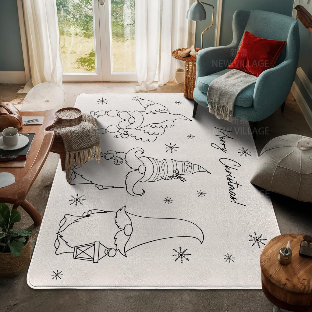 House Entrance Carpet Home Door Mat Living Room Bath Foot Bathroom Non-slip Water Absorption Rugs Bath Merry Christmas Winter