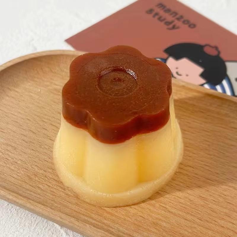 Squishy Imitation Caramel Pink Pudding Dessert Cake Squeeze Toy Cherry Pudding Soft Rubber Elastic Jelly Toy Girl Gift Kids Toys