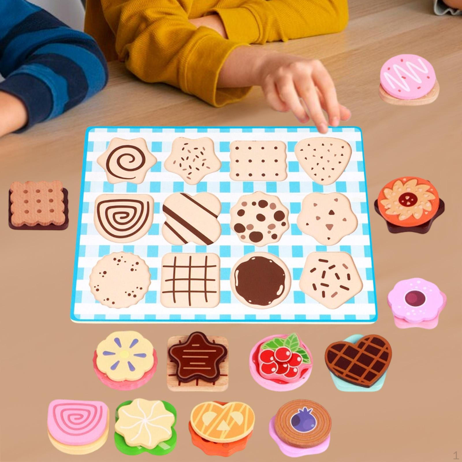 

Детский деревянный игровой набор Игрушки-десерты Игрушка для развития мелкой моторики Набор для приготовления печенья Аксессуары для игровой кухни