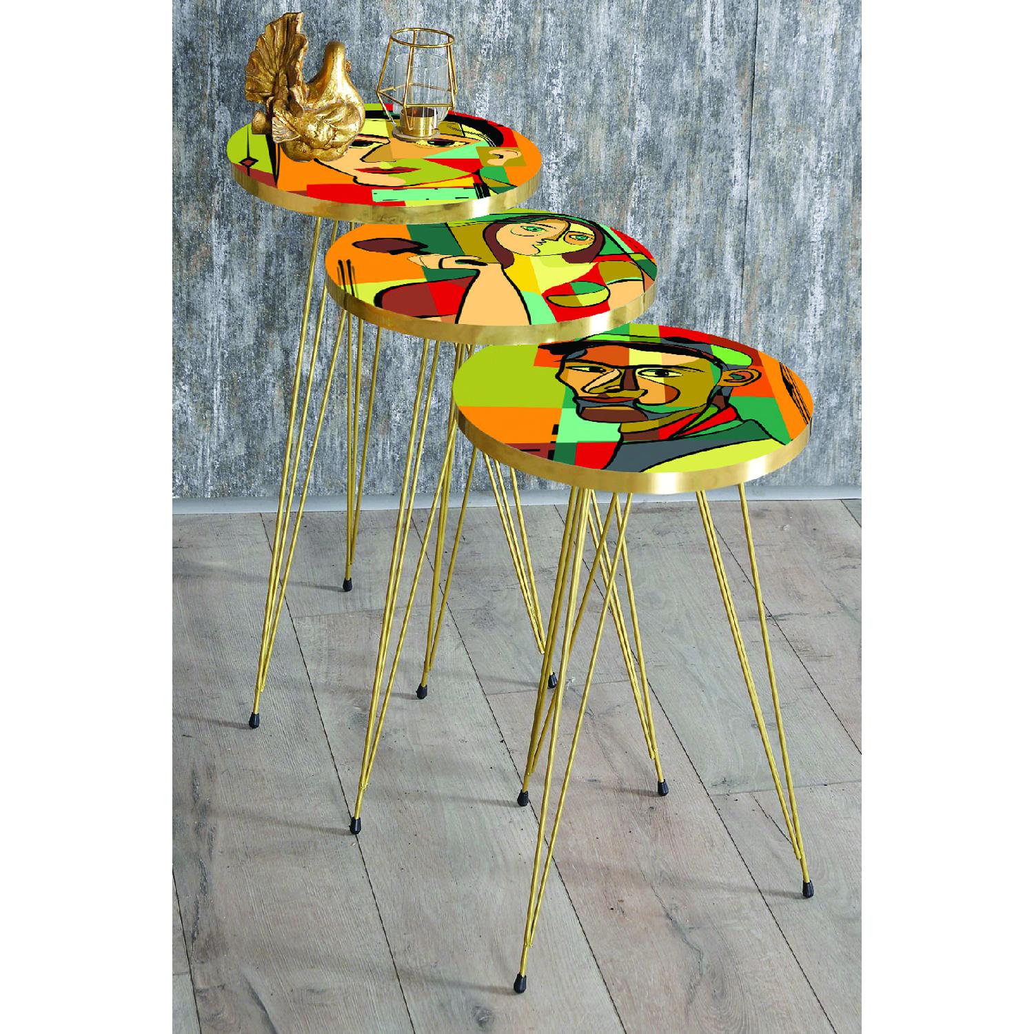 

Our Nesting Table Gold Cub Pattern Wire