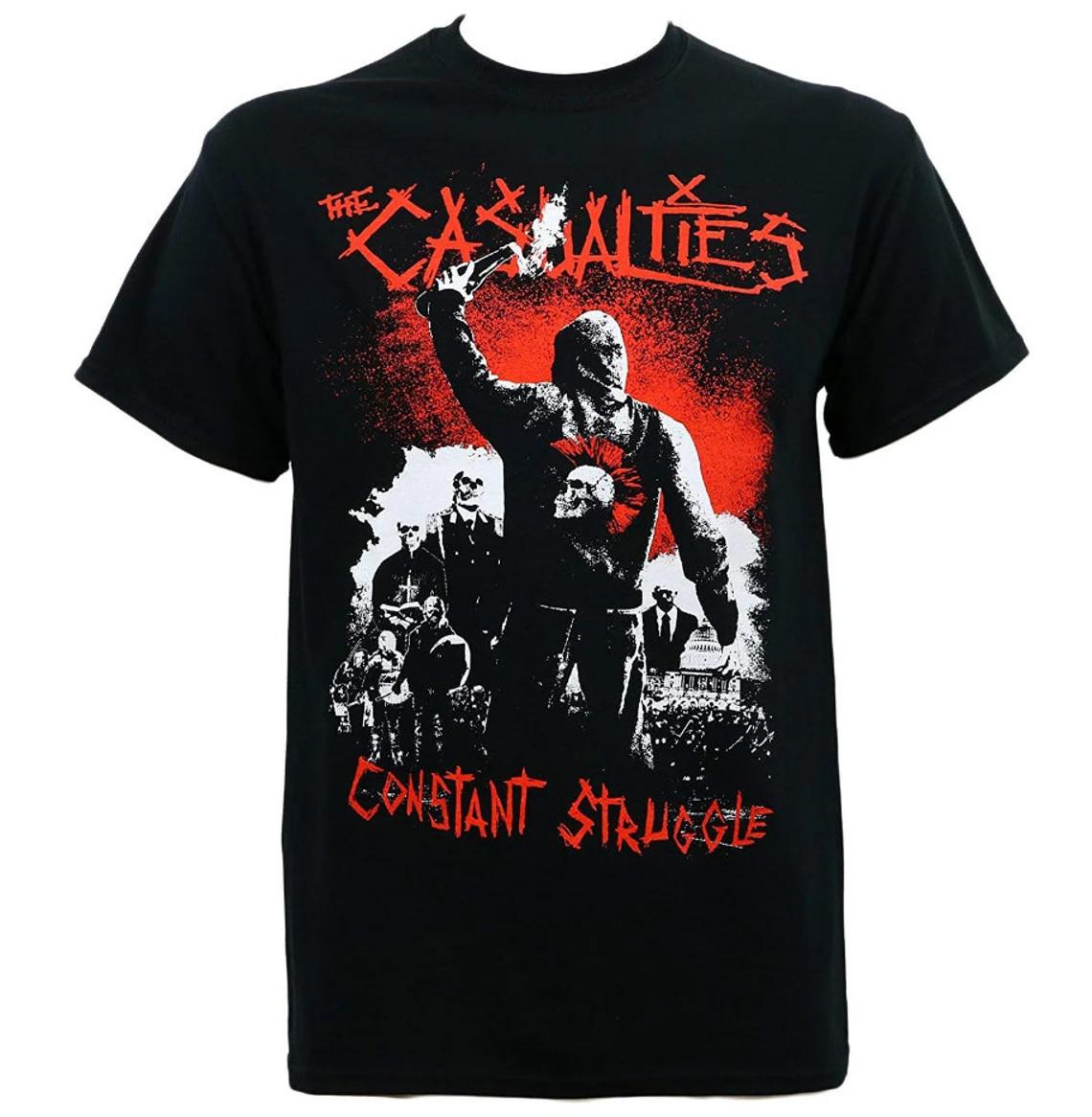Vtg The Casualties Constant Struggle Cotton Black T Shirt Unisex All Size XXL