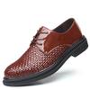Summer men's sandals men's hand-woven breathable business dress casual leather shoes hole shoes men's shoes platform shoes