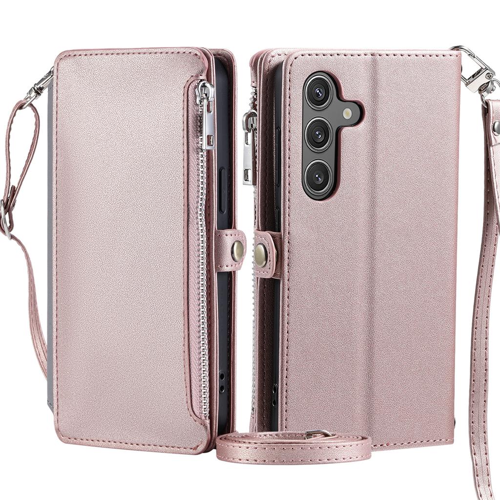 015 Style For Samsung Galaxy A36 5G Case TPU+PU Leather Wallet Phone Cover with Straps