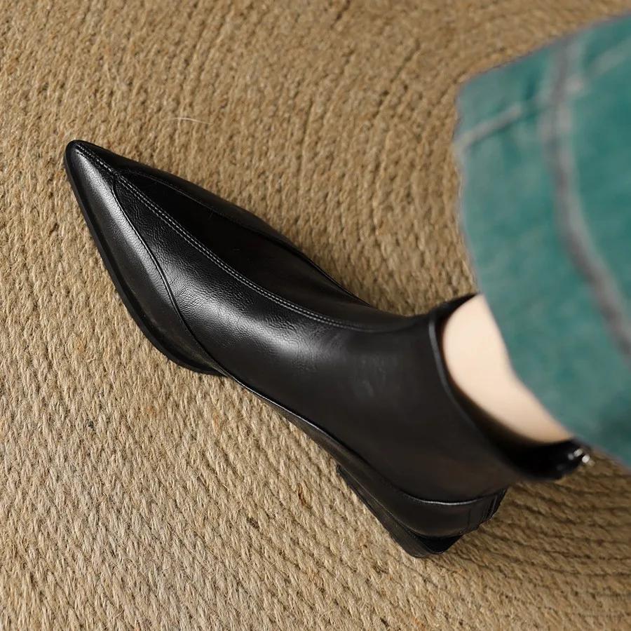 Sharp Pointed Elastic Slim Boots For Women, Autumn Winter New Thick Heel Ankle Boots For Women, Retro Brown Chelsea Boots