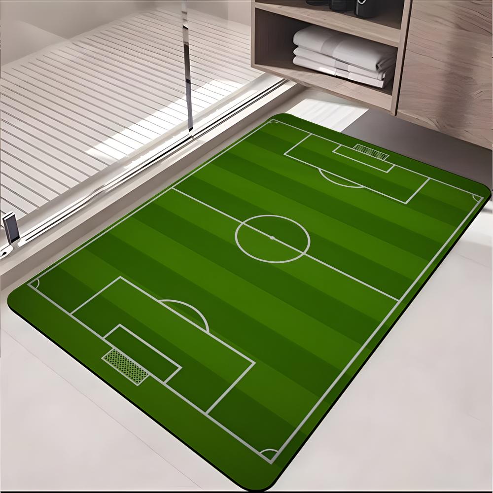 Mode F-Fußballfeld Bodenmatte Saugfähige Fußmatte Rutschfeste Eingangsmatte für Badezimmer Toiletten und WCs