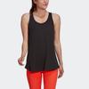 Adidas Karlie Kloss Back Logo Print Round Neck Sleeveless Sports Tank Top Women Tops Black GH8226