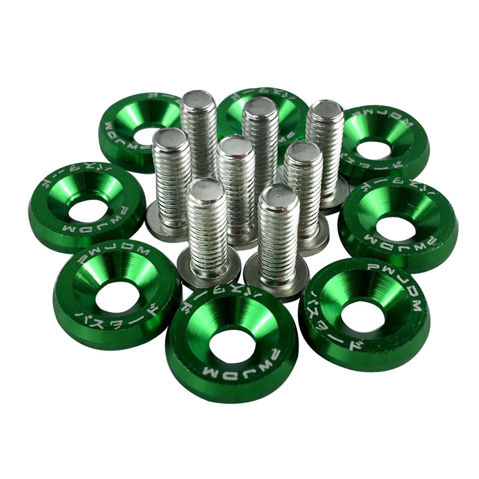 

10 шт. Универсальные болты M6 для автомобиля JDM Наклейки Пароль Шайба Болты номерного знака Стайлинг автомобиля Аксессуары для модификации One Size