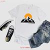 Mountain Sunset T Shirt Nature Lover Hiking Adventure Outdoors Clothing Camping Top Vintage Casual Slightly Streetwear